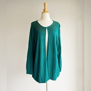 Vintage Diane Von Furstenberg Silk Beaded Cardigan 1X